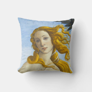 Sandro Botticelli - Birth of Venus Close-up Throw Pillow