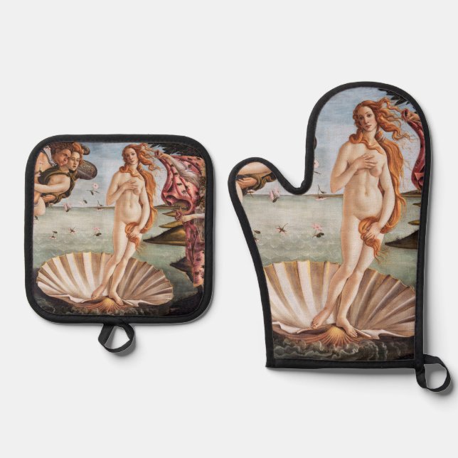 Sandro Botticelli - Birth of Venus Oven Mitt & Pot Holder Set (Front)
