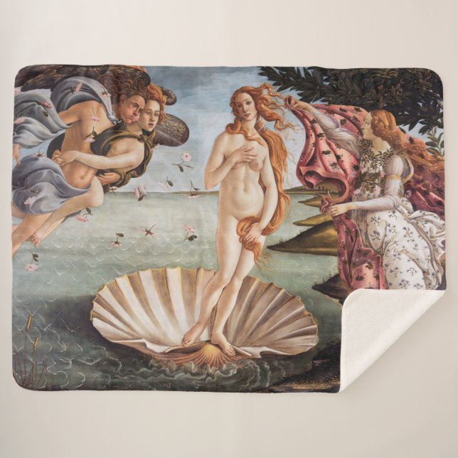 Sandro Botticelli - Birth of Venus Sherpa Blanket (Front (Horizontal))