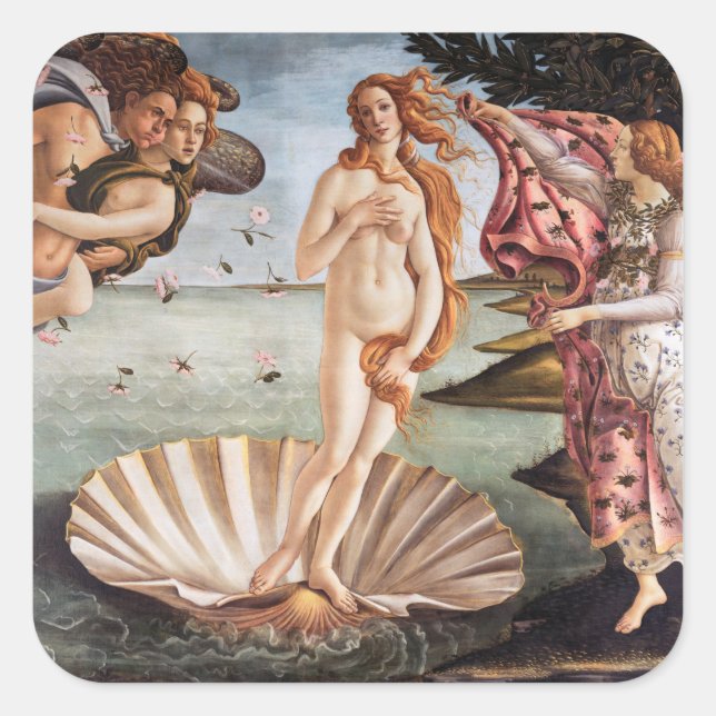 Sandro Botticelli - Birth of Venus Square Sticker (Front)