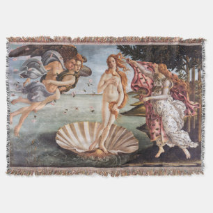 Sandro Botticelli - Birth of Venus Throw Blanket