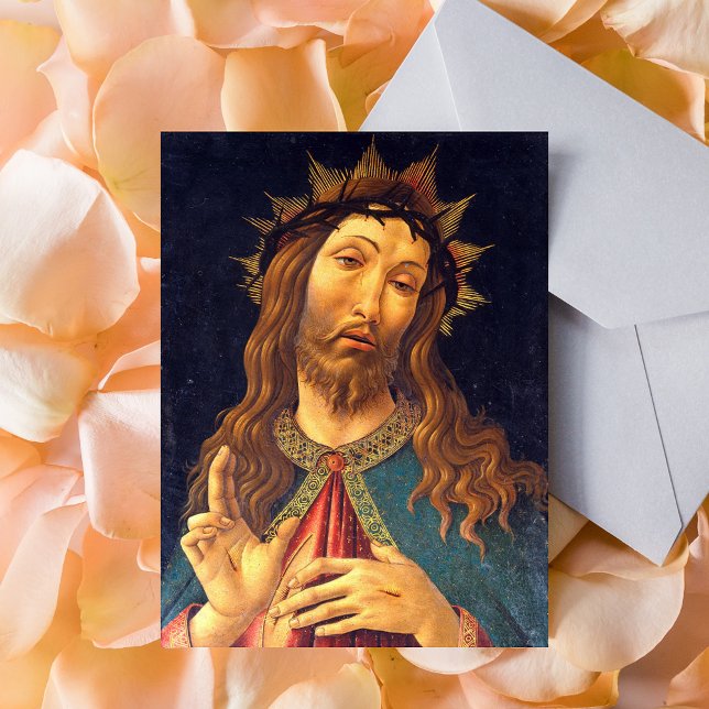 Sandro Botticelli Christ Crowned with Thorns Lent Postcard (Sandro Botticelli Christ Crowned with Thorns Catholic Christian Lent Postcard)