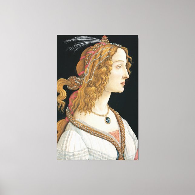 Sandro Botticelli - Idealized Portrait of a Lady Canvas Print (Front)