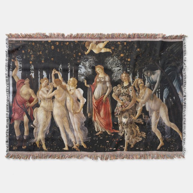 Sandro Botticelli - La Primavera Throw Blanket (Front)