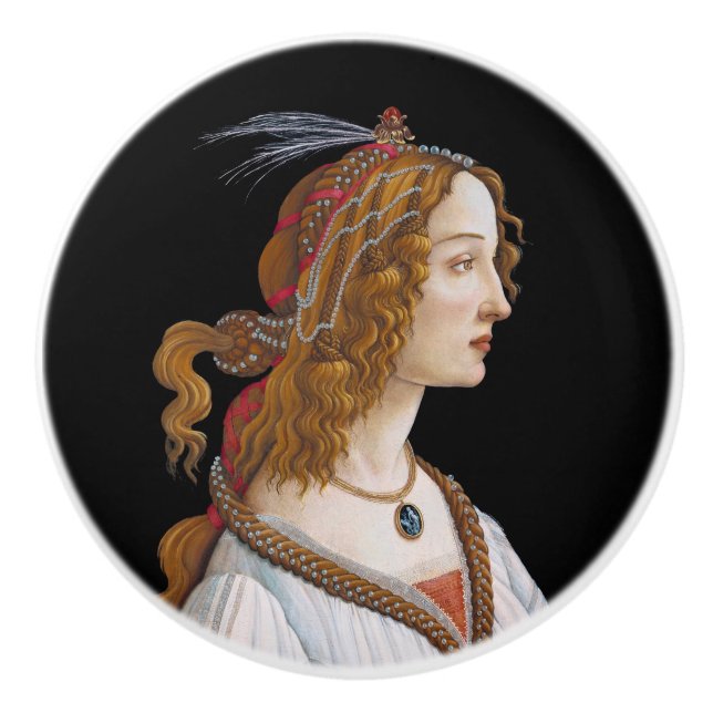 Sandro Botticelli - Portrait of Simonetta Vespucci Ceramic Knob (Front)
