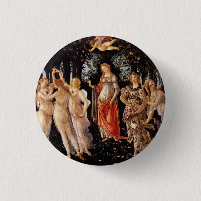 Sandro Botticelli Primavera Fine Art 1 Inch Round Button (Front)