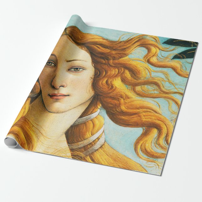 Sandro Botticelli The Birth of Venus Face Detail Wrapping Paper (Unrolled)