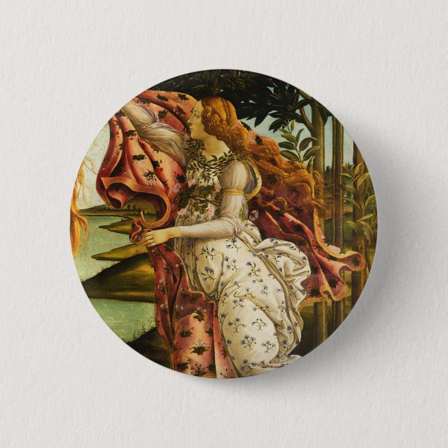 Sandro Botticelli "The Birth of Venus - Hora" Butt 2 Inch Round Button (Front)
