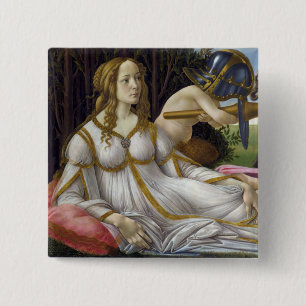 Sandro Botticelli - Venus and Mars, left side 2 Inch Square Button