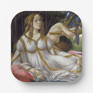 Sandro Botticelli - Venus and Mars, left side Paper Plate