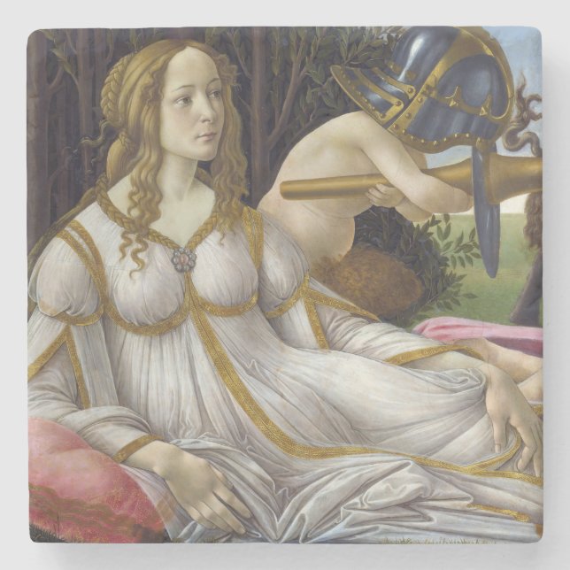 Sandro Botticelli - Venus and Mars, left side Stone Coaster (Front)