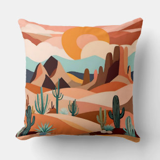"Sands of Geometry: Bohemian Pillow Art"