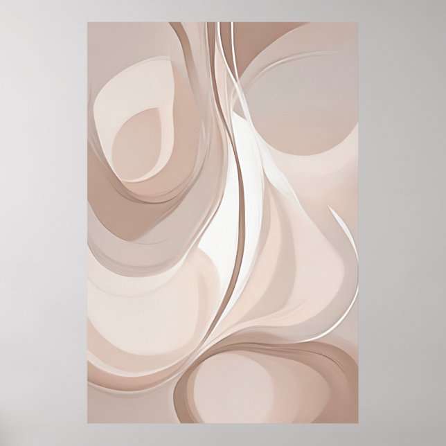 "Sands of Synthesis" | Beige Abstract Art Poster (Front)