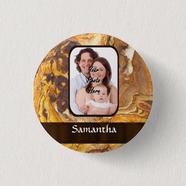 Sandstone abstract pattern 1 inch round button (Front)