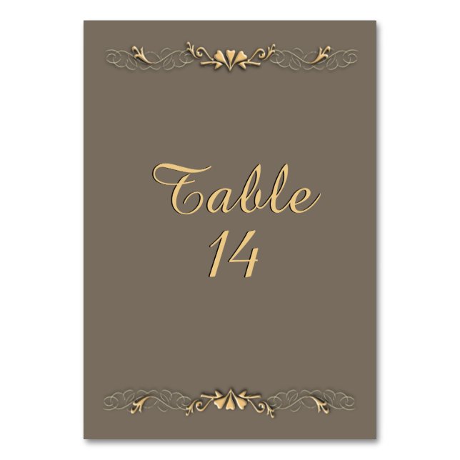Sandstone and Gold Table Number (Back)