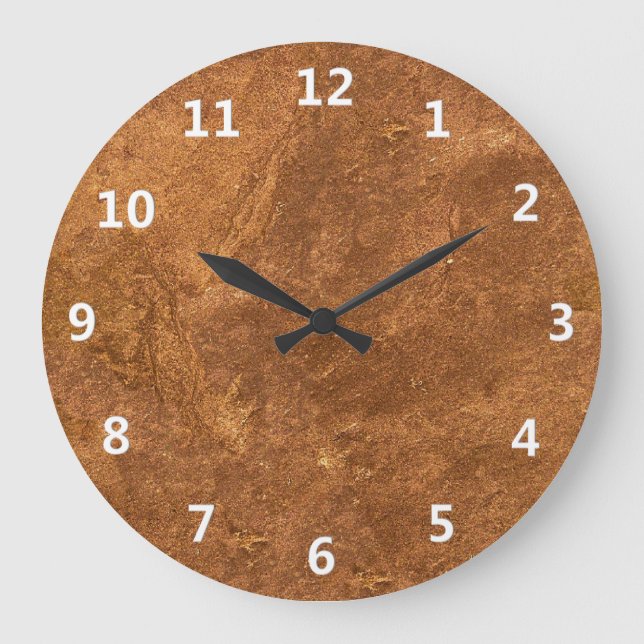 Sandstone Brown Design Large Clock (Front)