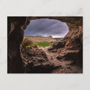 Sandstone Cave In Stormy Weather - Moab - Utah Postcard
