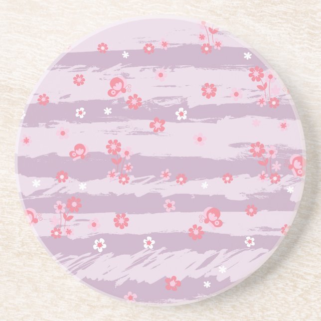 Sandstone Coaster – Butterfly Garden (Front)