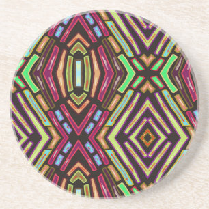 Sandstone Coaster Colourful Jewels Pattern
