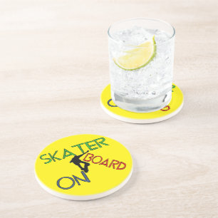 Sandstone Coaster - Skater On Board