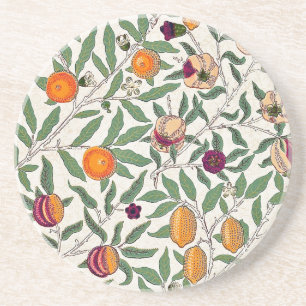 SANDSTONE COASTER : WILLIAM MORRIS : POMEGRANATES
