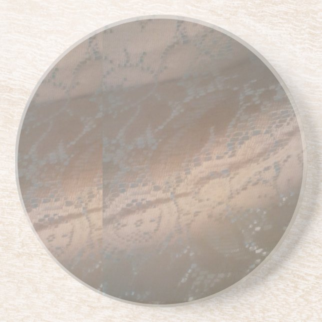 Sandstone Coaster with Beige Swirl Design (Front)