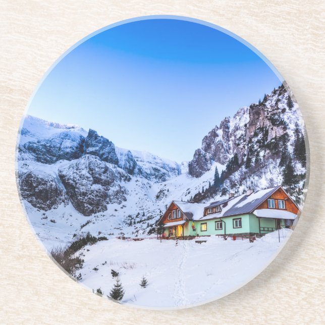 Sandstone Drink Coaster Malaiesti, Bucegi (Front)