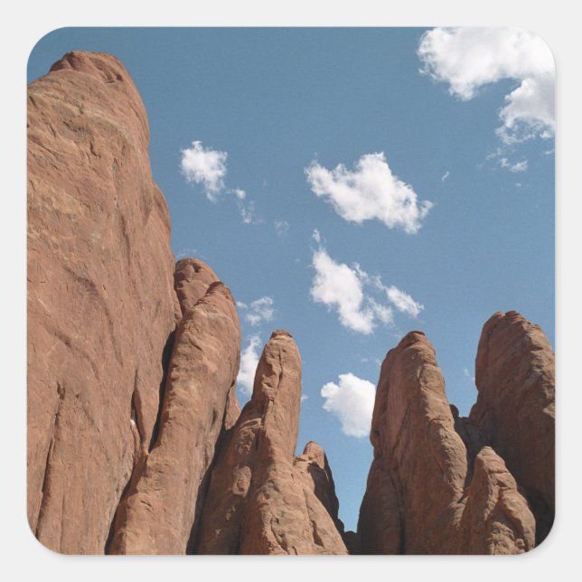 Sandstone Fins Utah Desert Photo Square Sticker (Front)