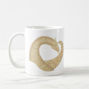Sandstone heart dragon on white coffee mug