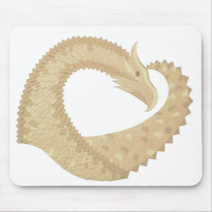 Sandstone heart dragon on white mouse pad