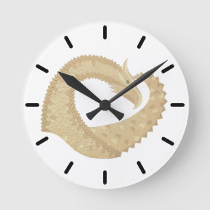 Sandstone heart dragon on white round clock