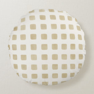 Sandstone Nordic Dots Round Pillow