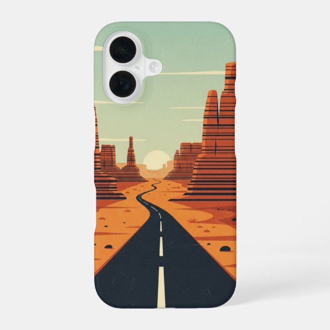 Sandstone Roadway iPhone 16 Case (Back)