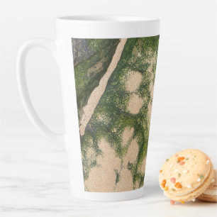 Sandstone Rock Formation with Emerald Green Moss Latte Mug