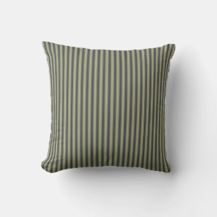 sandstone, slate blue and gold stripes throw pillow