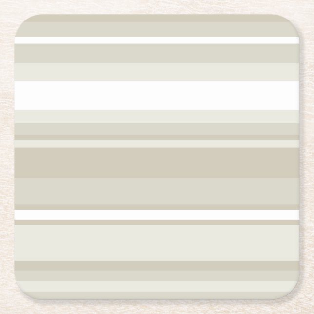 Sandstone stripes square paper coaster (Front)