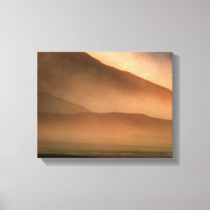 Sandstorm at Mesquite Sand Dunes, Sunset Canvas Print