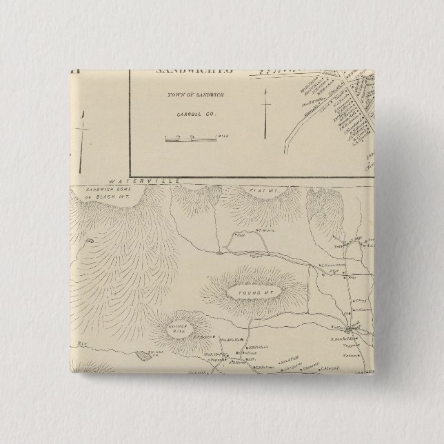 Sandwich, Carroll Co 2 Inch Square Button (Front)