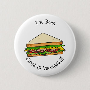 Sandwich cartoon illustration 2 inch round button