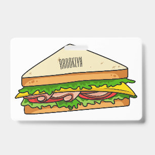 Sandwich cartoon illustration badge