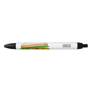 Sandwich cartoon illustration black ink pen