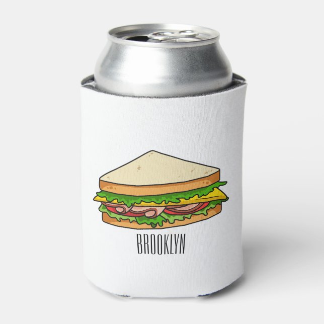 Sandwich cartoon illustration can cooler (Can Front)