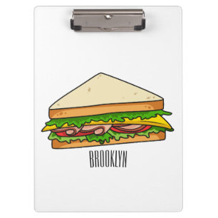 Sandwich cartoon illustration clipboard