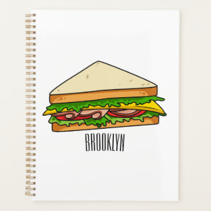 Sandwich cartoon illustration planner