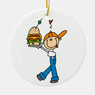 Sandwich Connoisseur Stick Figure Ceramic Ornament