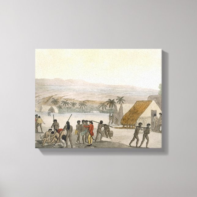 Sandwich Islands - a Westerner negotiating for sto Canvas Print (Front)