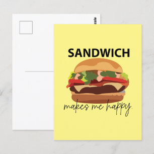 Sandwich Makes Me Happy Postcard