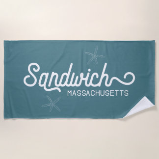 Sandwich Massachusetts Nautical Beach Towel