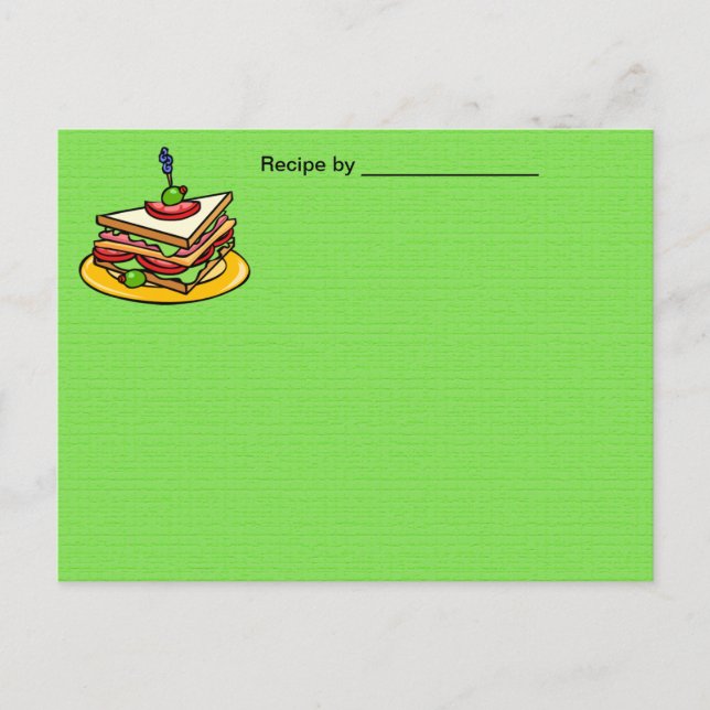 Sandwich Recipe Blank Card (Front)