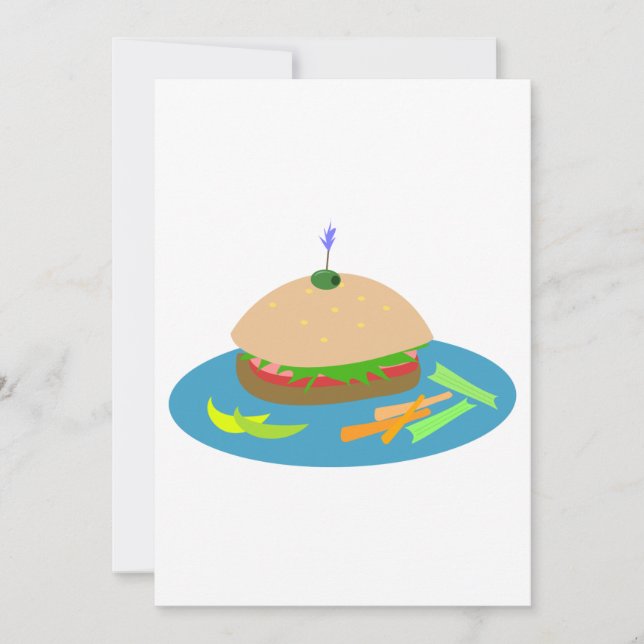 Sandwich with Veggie Sides Fun Food  Invitation (Front)